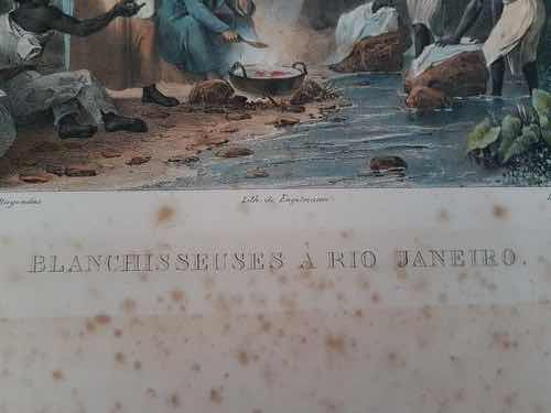 Quadro Litografia Antiga Deroi Rugendas Lavadeiras Rio 1835