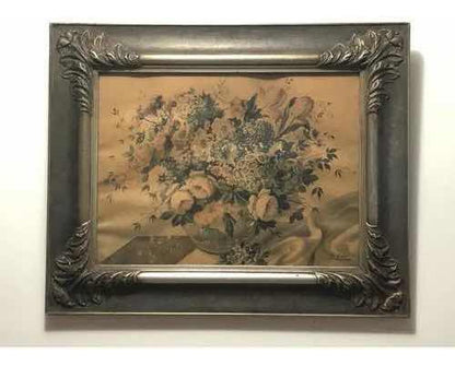Quadro Antigo Assinado G. Guidi Flores Bela Moldura