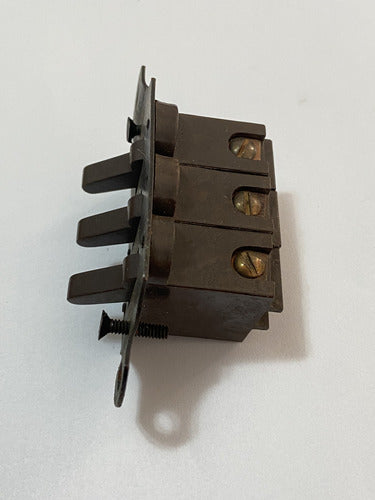 Antigo Interruptor Triplo Em Baquelite