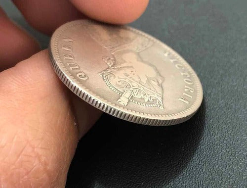 Antiga Moeda De Prata 1875 India 1 Rupia