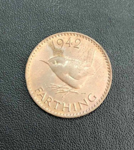 Moeda Antiga 1942 Grã Bretanha Reino Unido 1 Farthing
