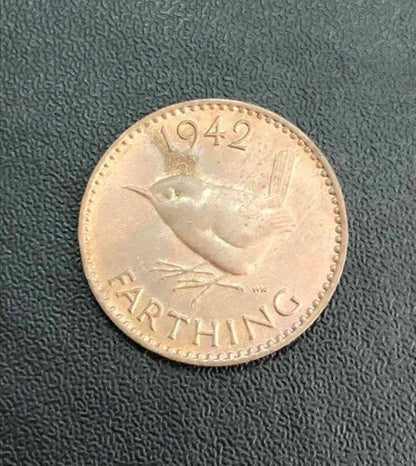 Moeda Antiga 1942 Grã Bretanha Reino Unido 1 Farthing