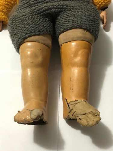 Boneca Antiga De Papelão Feito A Mão Década De 20