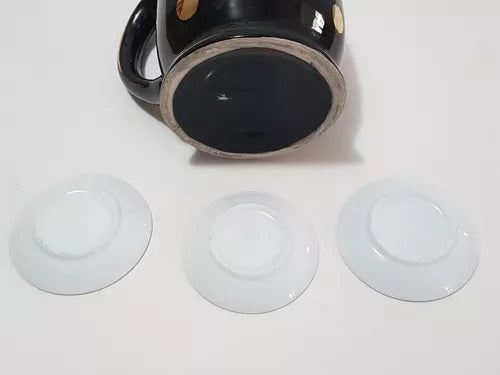 Caneca E 3 Pratinhos Decorativos Em Porcelana Antiga