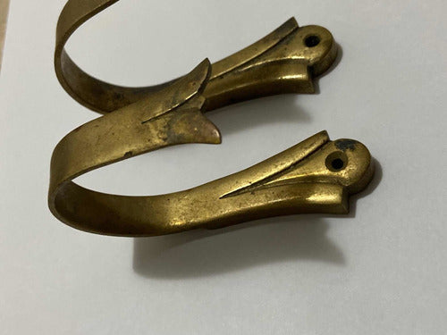 Suportes Antigos De Bronze Para Cortina - Lote 2