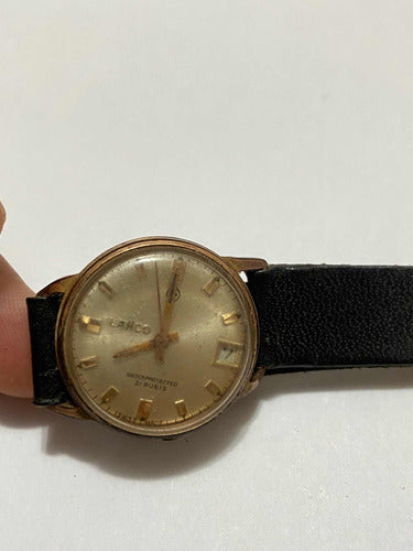 Relógio Antigo Suíço Lanco Shockprotected 21 Rubis Dourado