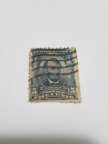Selo Antigo Eua 5 Cents Lincoln 1903