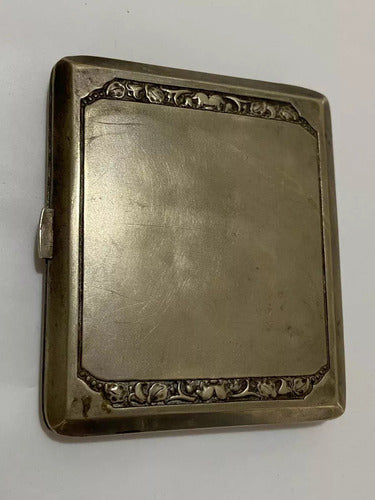 Porta Cigarros Cigarreira Antiga Alpaca Prata