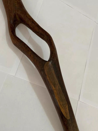 Antigo Cajado Bengala Arte Indígena Madeira Nobre