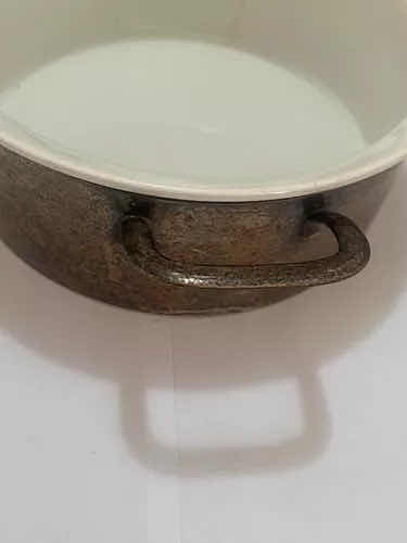 Caçarola Antiga Porcelana E Metal Bauscher Weiden Alemanha