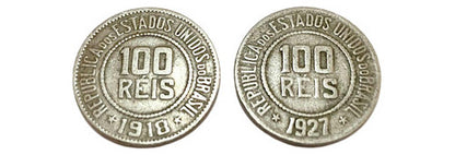 Antiga Moeda 100 Réis 1918 - 1927