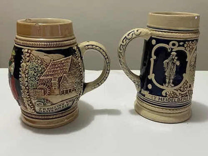 Canecas Antigas Alemanha Cerâmica Com Pintura À Mão