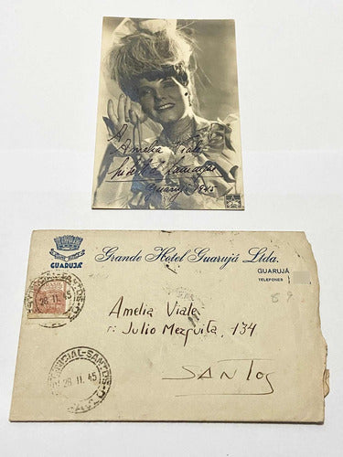 Cartão Postal Antigo Foto Assinada  Atriz Libertad Lamarque