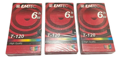 Antigas Fitas Vhs Lacradas Virgem Emtec T-120 6h Lote 3