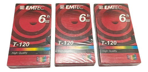 Antigas Fitas Vhs Lacradas Virgem Emtec T-120 6h Lote 3