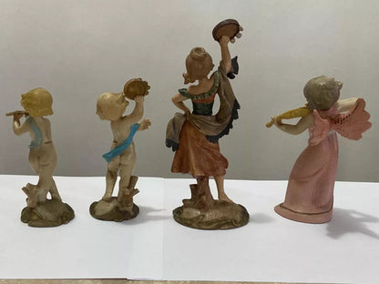 Esculturas Antigas Musical Anjos Figura Violino Flauta