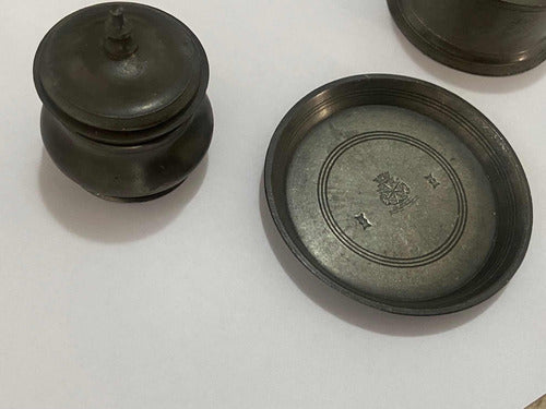 Peças Antigas Decoração Estanho Pote Caixinha John Somers E