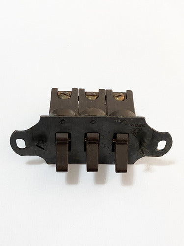 Antigo Interruptor Triplo Em Baquelite