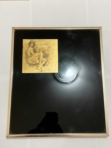 Quadro Com Gravura Artística De Nu Feminino Assinada