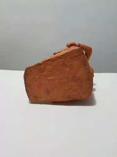 Escultura Antiga Casal Asiático Em Cerâmica - Abraço