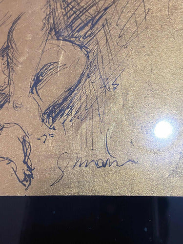 Quadro Com Gravura Artística De Nu Feminino Assinada