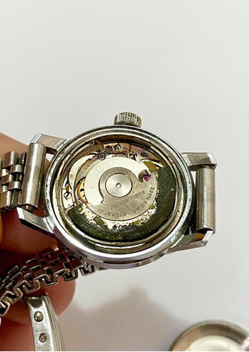 Antigo Relógio Bucherer Automatic 17 Jewels Suiço Cor Prata