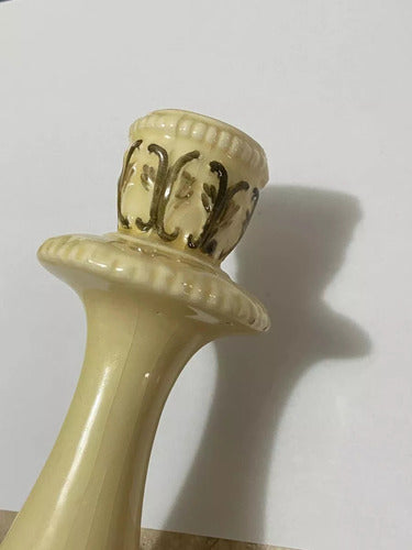 Castiçal De Porcelana Antigo Alemão Weiss Com Desenhos Flor