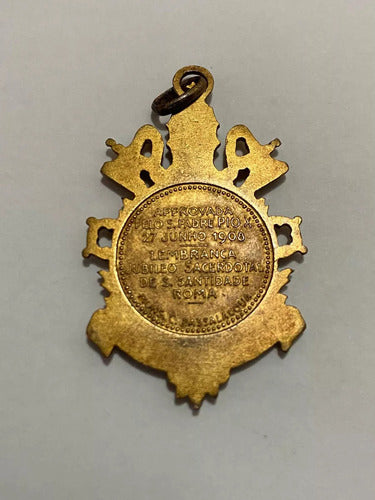 Antiga Medalha Religiosa Jubileo Sacerdotal Roma Papa Dourad
