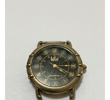 Relógio Antigo Dumont Quartz Dourado E Preto