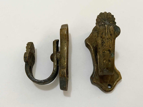 2 Suportes Antigos De Bronze Para Cortina - Peq Lote 3