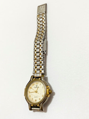 Relógio Antigo Champion Quartz Prata E Dourado