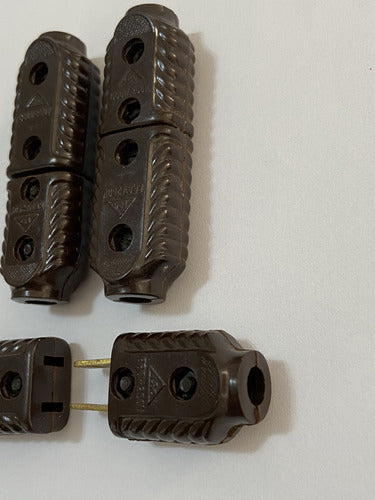 Tomada Antiga Em Baquelite Plug Macho E Femea