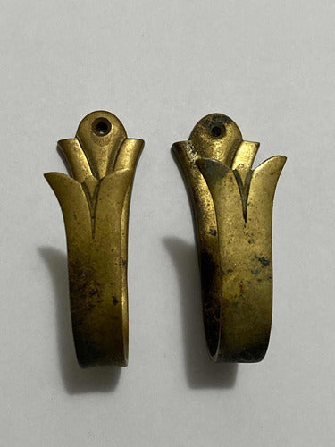 Suportes Antigos De Bronze Para Cortina - Lote 6
