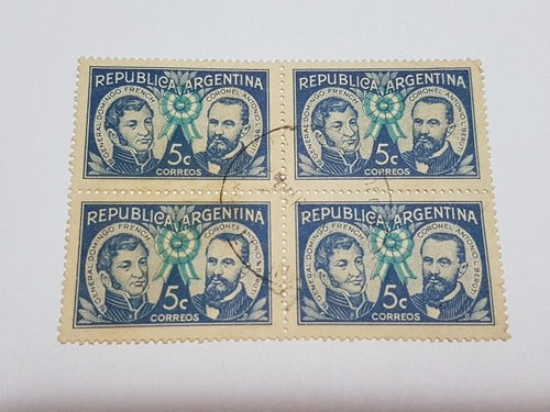 4 Selos Antigos 5c Argentina - Domingo French