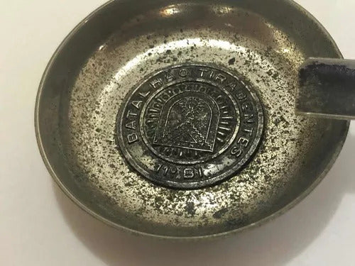 Antigo Cinzeiro Batalhão Tiradentes Cor Prata