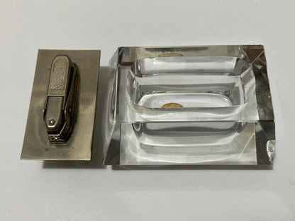 Antigo Isqueiro De Mesa Cristal West Germany