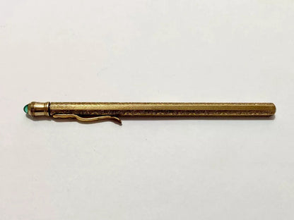 Antigo Porta Termômetro Início Século Xx Dourado Com Pedra