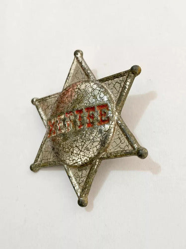 Broche Brinquedo Antigo Estrela Xerife Broche Decada De 60