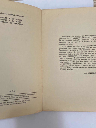 Antigo Livro Cartas Do Pequeno Principe