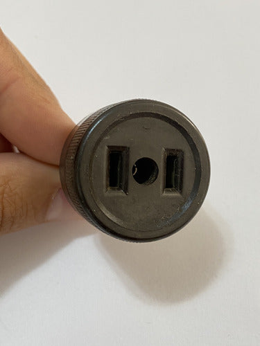 Tomada Antiga Em Baquelite Panan 6.a.250v Plug Macho