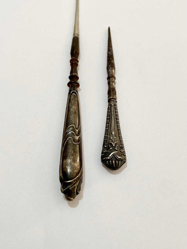 Abridor De Carta Antigo Punhal Cor Prata