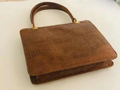 Bolsa De Mão Antiga Couro Legítimo Marrom