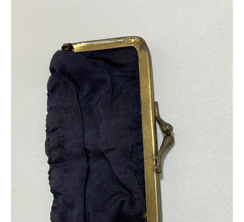 Bolsinha Porta Moedas Antiga Preta E Dourada