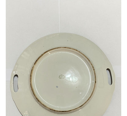 Prato Porcelana Maua Para Bolo Com Pintura Flores Antigo