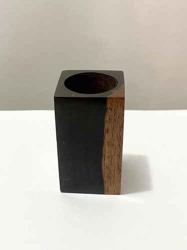 Antigo Porta Lapis / Caneta Em Madeira Nobre