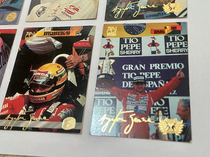 Coleção Antiga Cartões Ayrton Senna Com Assinatura Dourada