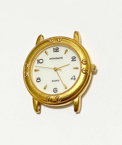 Relógio Antigo Mondaine Quartz Dourado