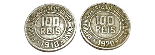 Antigas Moedas 100 Réis 1918 - 1920