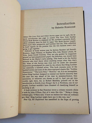 Livro Antigo Ring Lardner 1962 Shut Up, He Explained