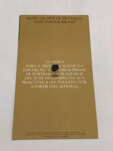 Antigo Convite Obras De Candido Portinari Museu Arte 1971